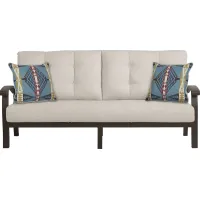 Lake Breeze Aged Bronze Outdoor Sofa with Wren Cushions