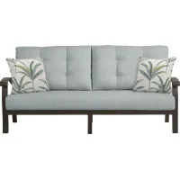 Lake Breeze Aged Bronze Outdoor Sofa with Mist Cushions