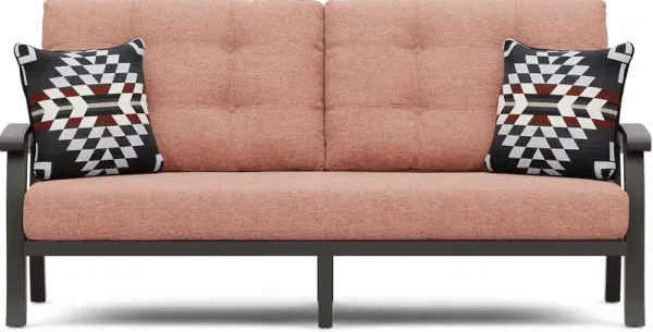 Lake Breeze Aged Bronze Outdoor Sofa with Terracotta Cushions