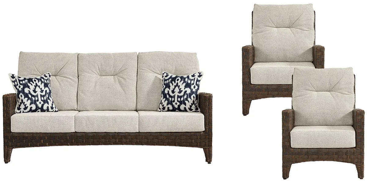 Mantra Brown Outdoor Sofa with Ash Cushions