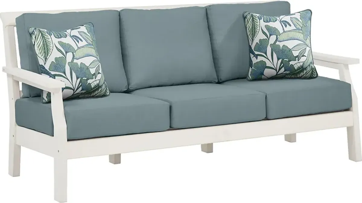 Eastlake White Outdoor Sofa with Breeze Cushions