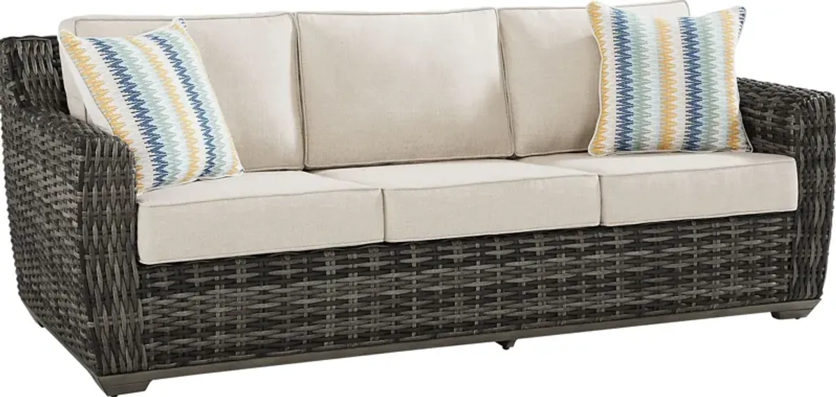 Montecello Gray Outdoor Sofa with Twine Cushions