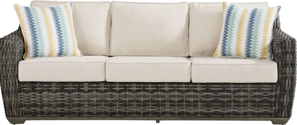 Montecello Gray Outdoor Sofa with Twine Cushions