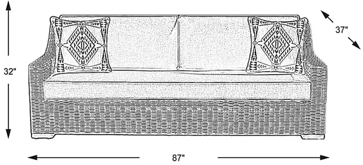 Patmos Gray Outdoor Sofa with Mushroom Cushions