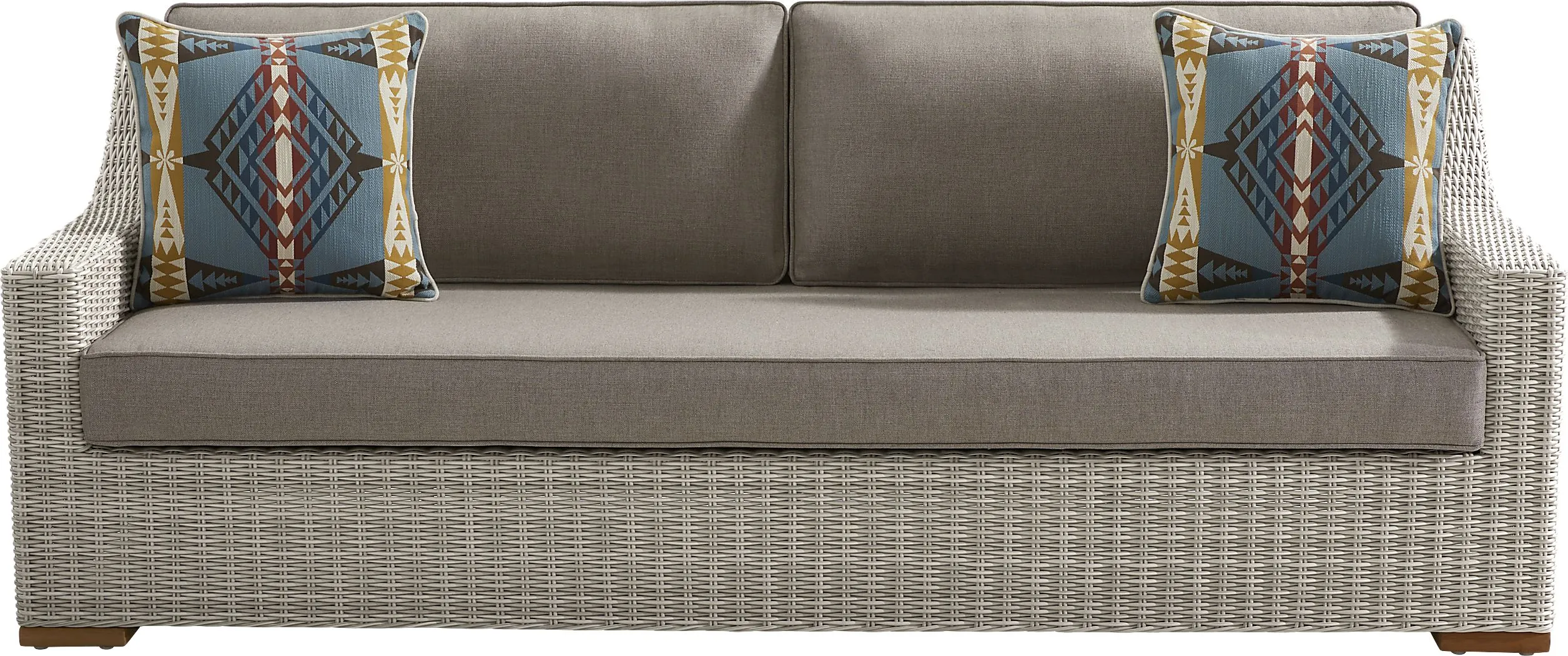 Patmos Gray Outdoor Sofa with Mushroom Cushions