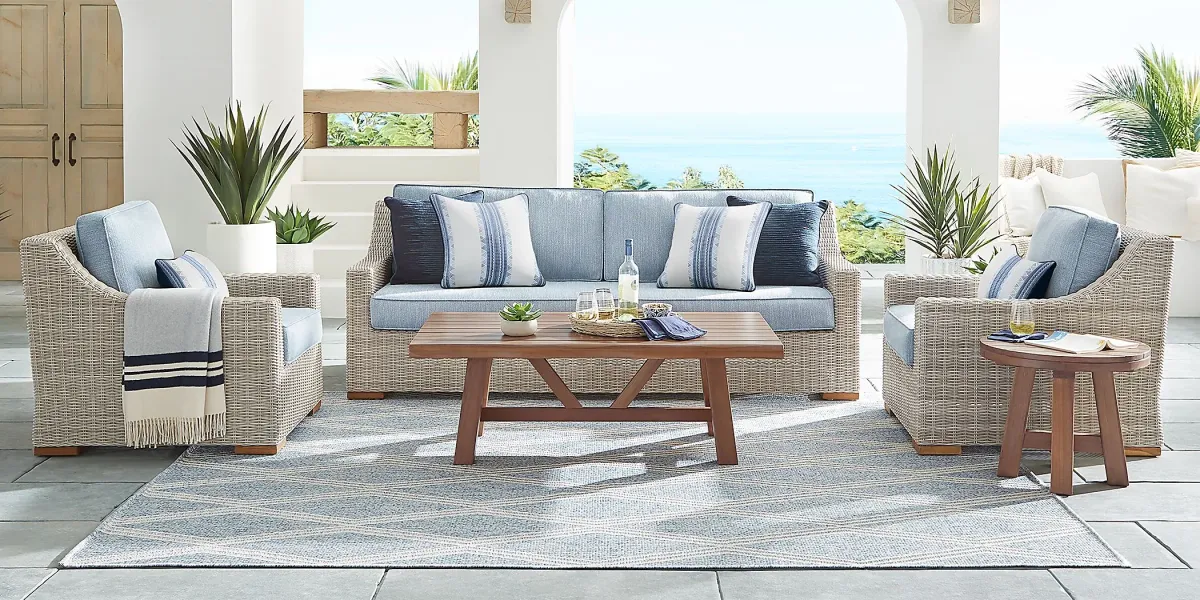 Patmos Gray Outdoor Sofa with Steel Cushions