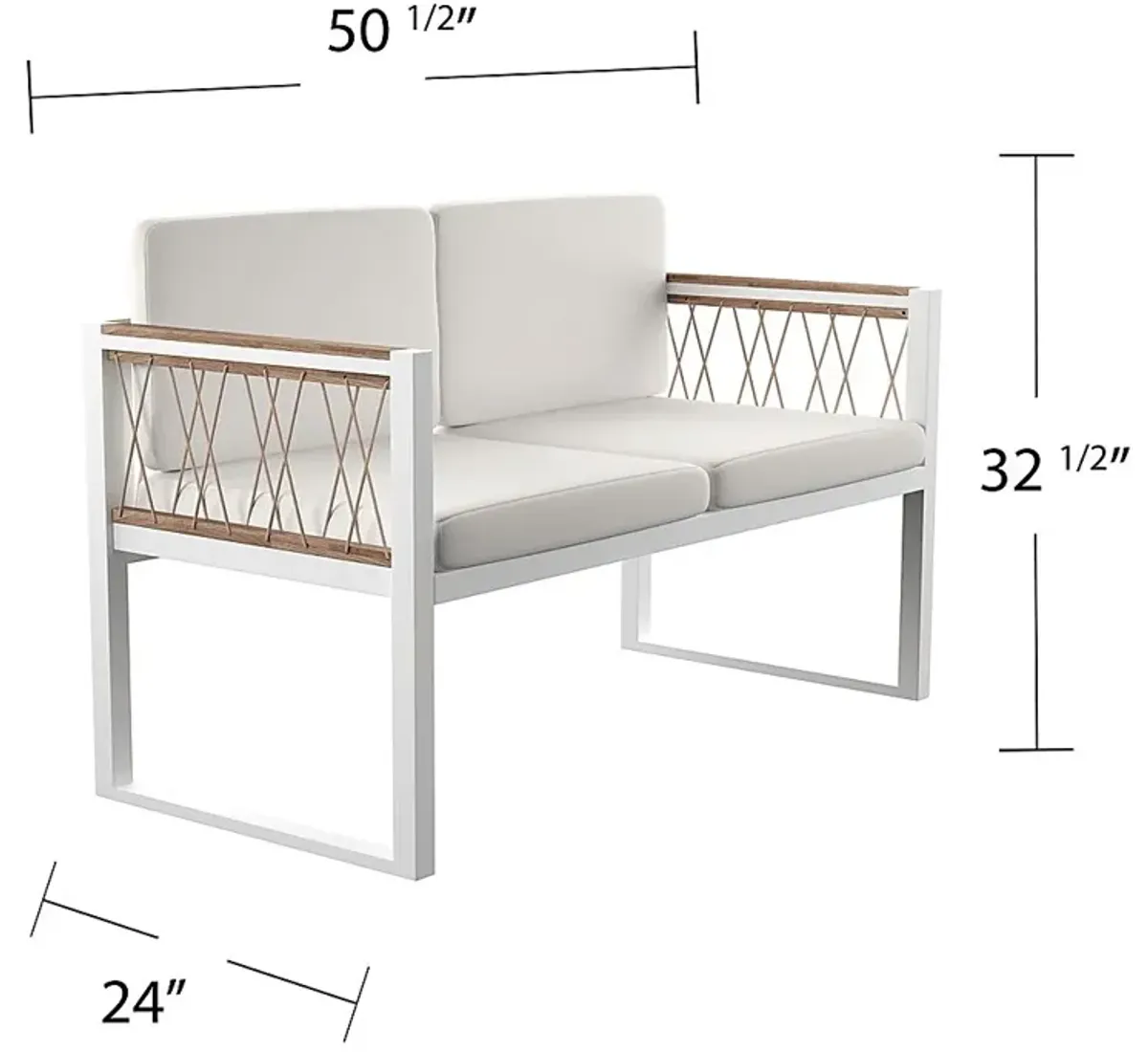 Outdoor Aldwell White Loveseat