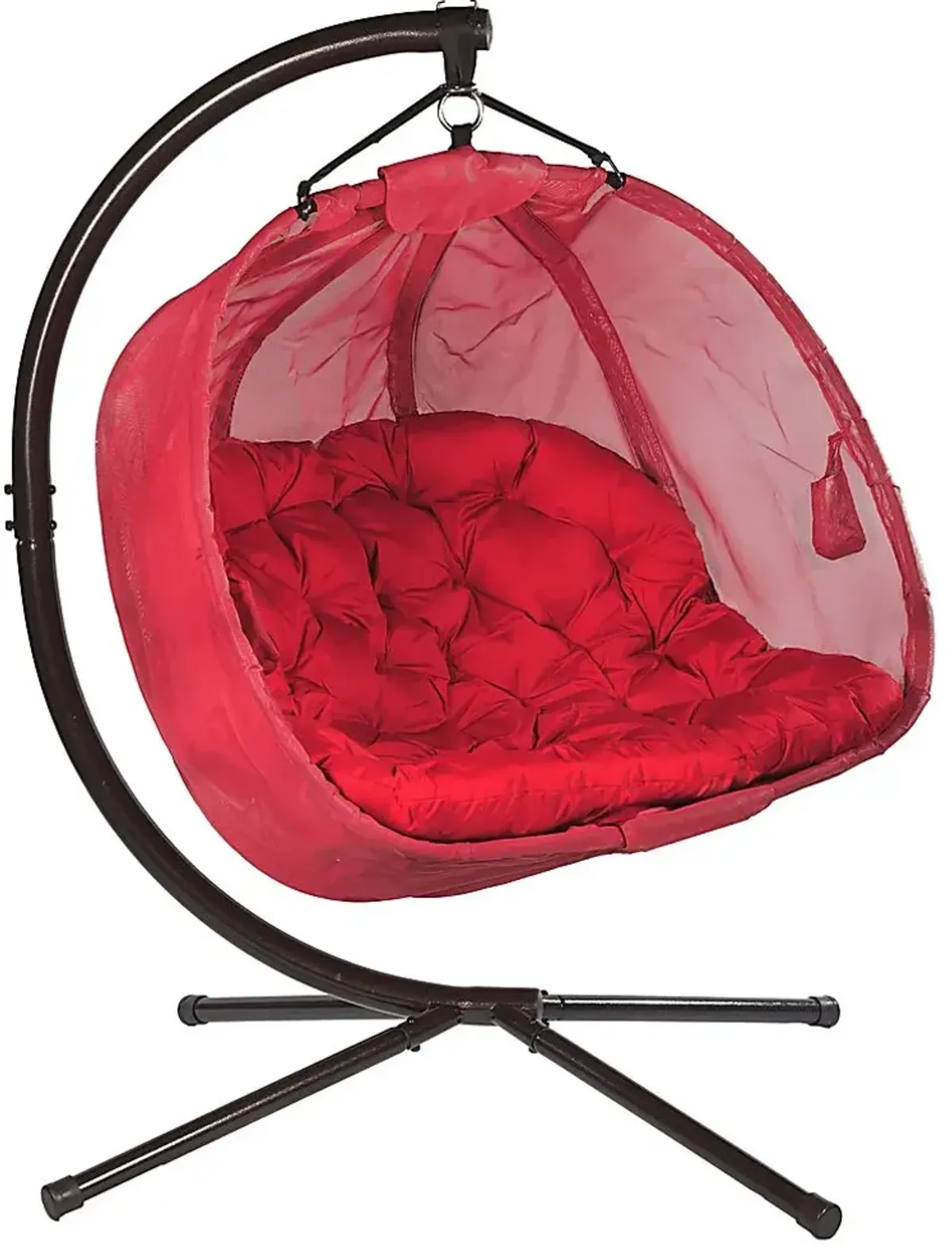 Outdoor Cityfront Red Hanging Loveseat