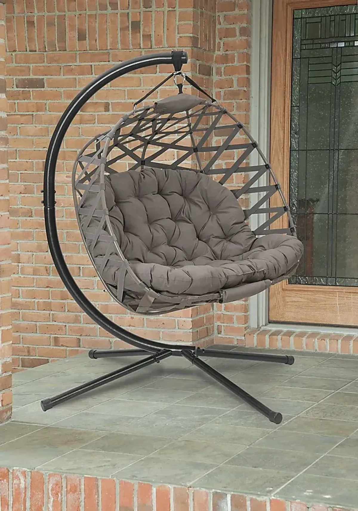 Outdoor Hollette Brown Hanging Loveseat