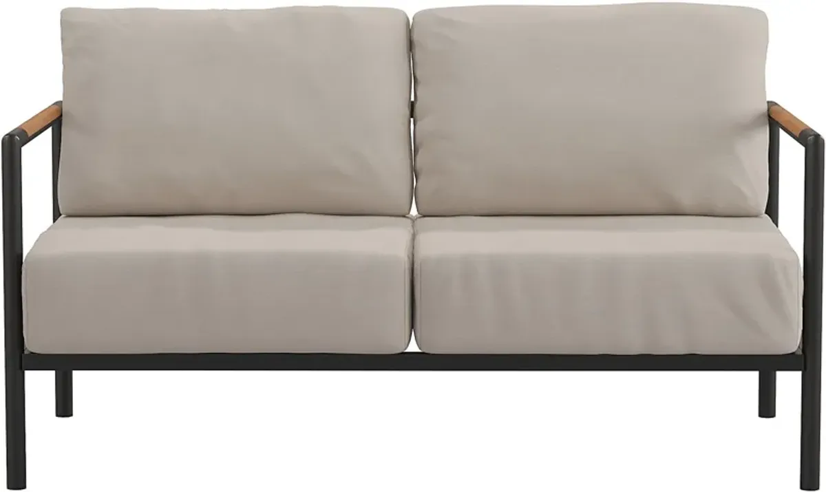 Outdoor Annelan Beige Loveseat