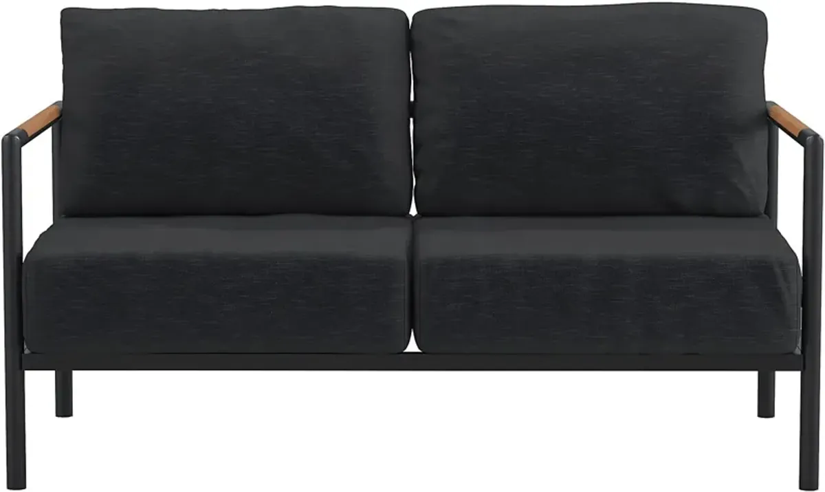 Outdoor Annelan Black Loveseat