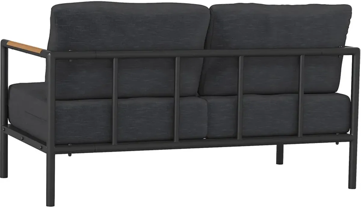 Outdoor Annelan Black Loveseat