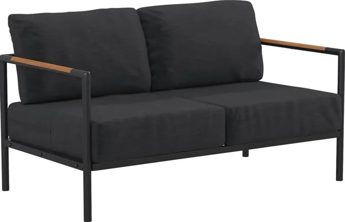 Outdoor Annelan Black Loveseat