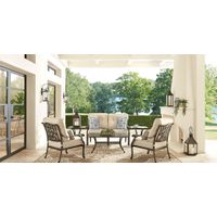 Cindy Crawford Home Lake Como Antique Bronze Outdoor Loveseat with Malt Cushions