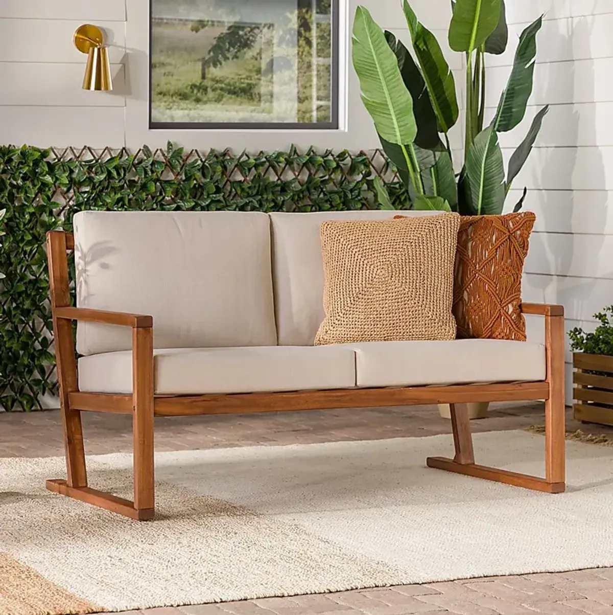 Outdoor Arborhazy Brown Loveseat