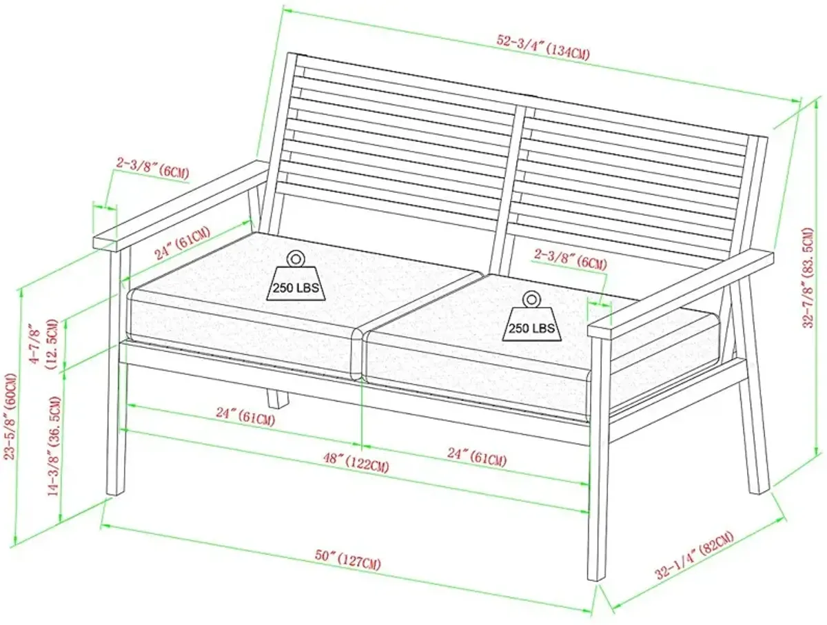 Outdoor Baypool Brown Loveseat