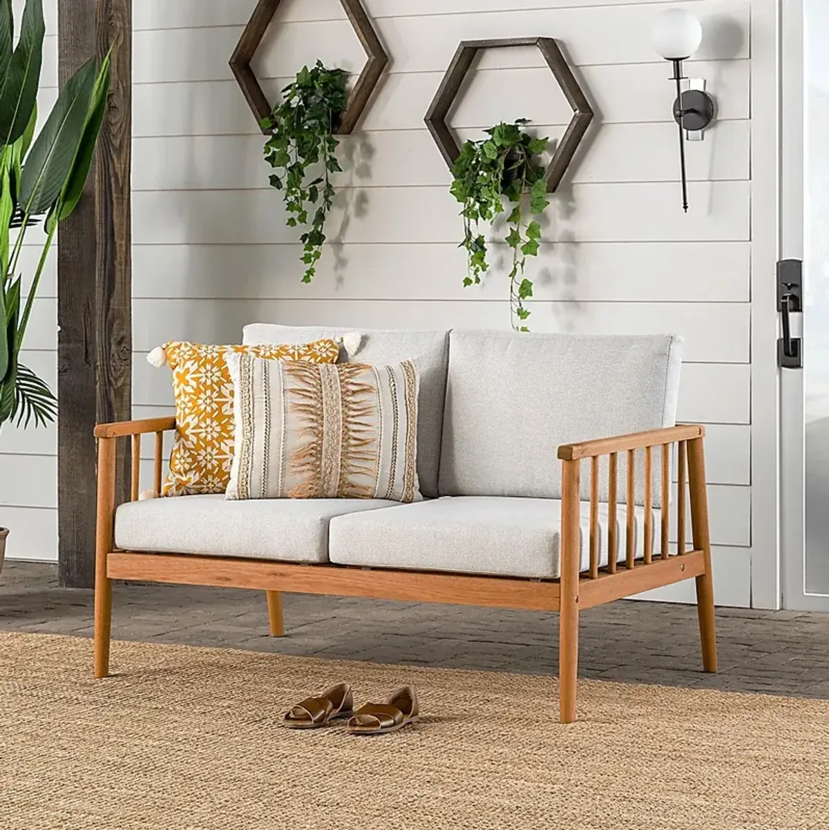 Outdoor Shellrich Coast Natural Loveseat