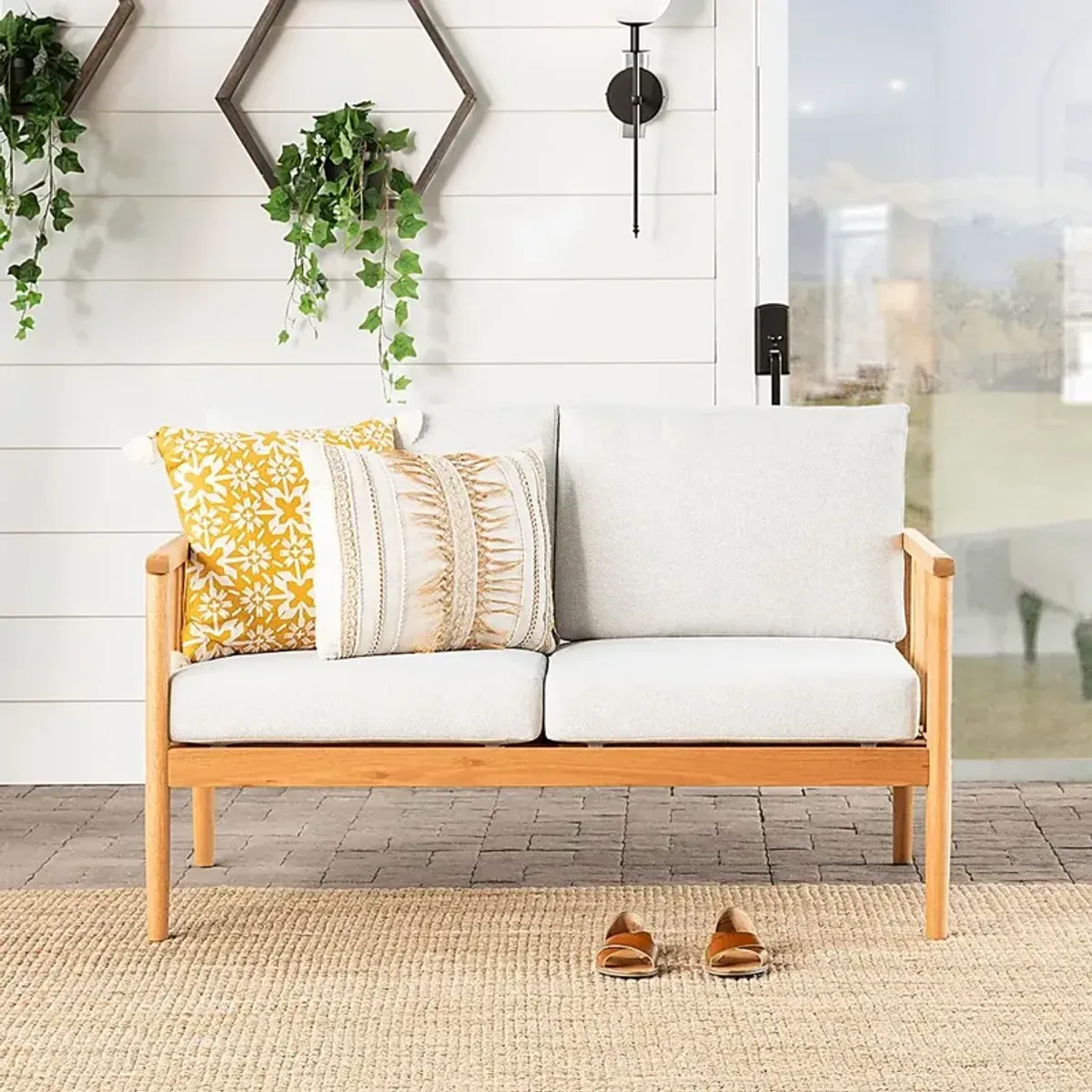 Outdoor Shellrich Coast Natural Loveseat