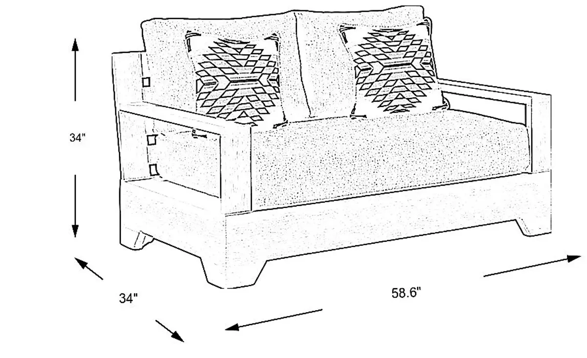 Lake Tahoe Gray Outdoor Loveseat with Charcoal Cushions