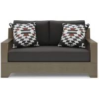 Lake Tahoe Gray Outdoor Loveseat with Charcoal Cushions