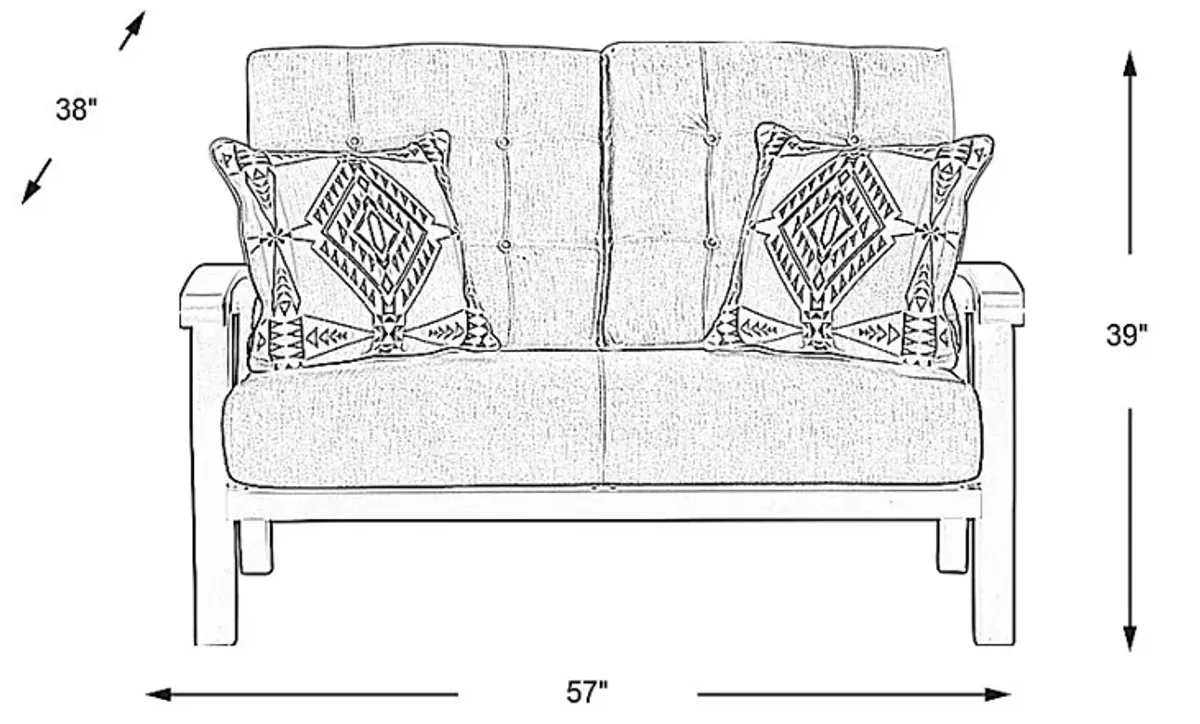 Lake Breeze Aged Bronze Outdoor Loveseat With Parchment Cushions