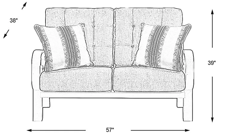 Bermuda Bay Aged Bronze Outdoor Loveseat with Wren Cushions