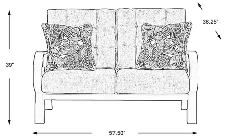 Bermuda Bay Aged Bronze Outdoor Loveseat with Parchment Cushions