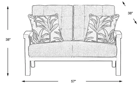 Lake Breeze Aged Bronze Outdoor Loveseat with Mist Cushions