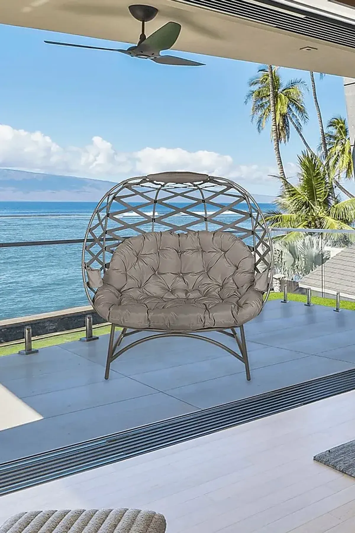 Outdoor Zabolio Beige Loveseat