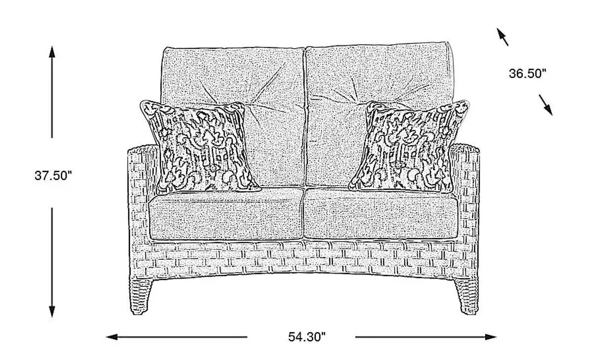 Mantra Brown Outdoor Loveseat with Ash Cushions