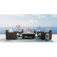 Cindy Crawford Home Montecello Gray Outdoor Loveseat with Silver Cushions