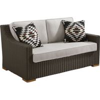 Patmos Brown Outdoor Loveseat with Twine Cushions