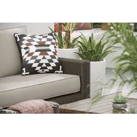 Patmos Brown Outdoor Loveseat with Linen Cushions