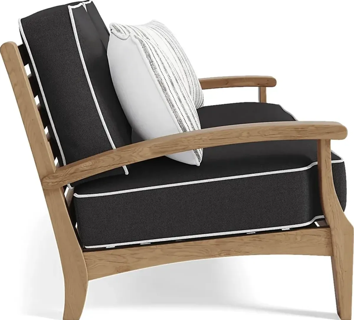 Pleasant Bay Teak Outdoor Loveseat with Charcoal Cushions