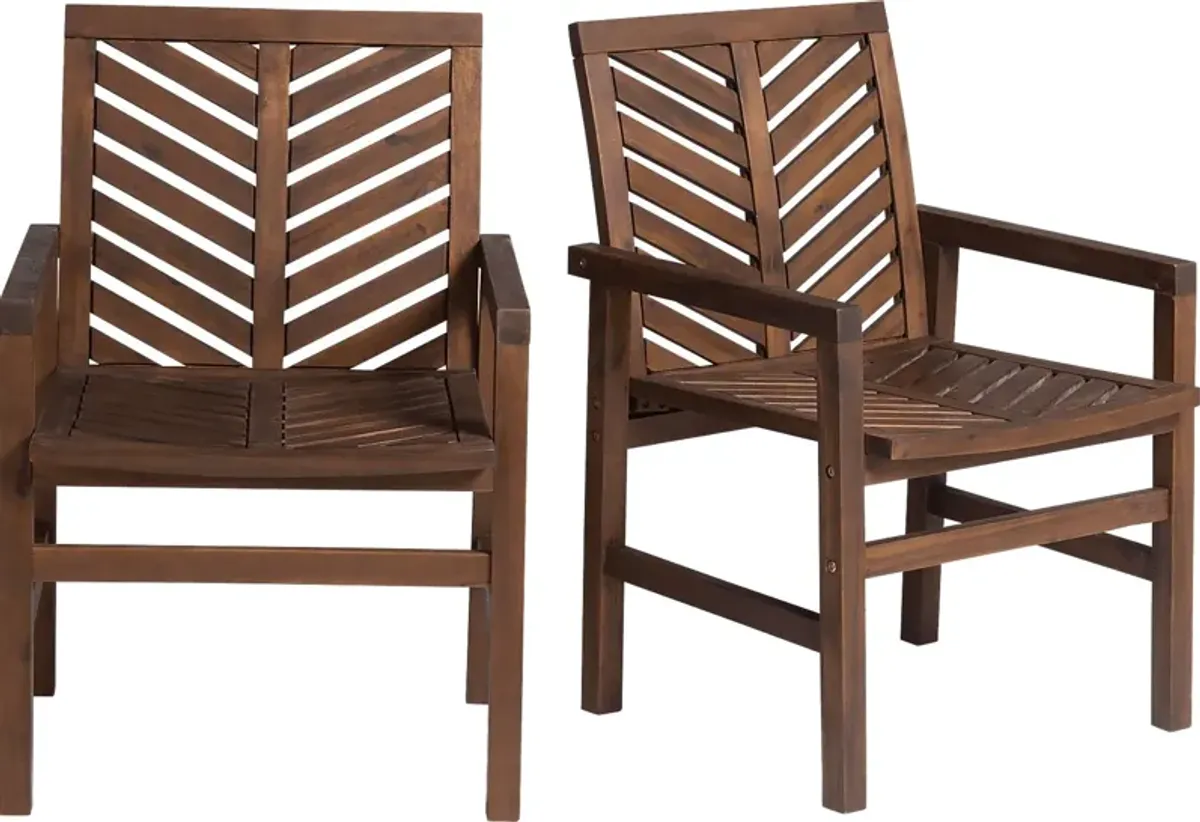Lake Tana Dark Brown Outdoor Chair, Set of 2