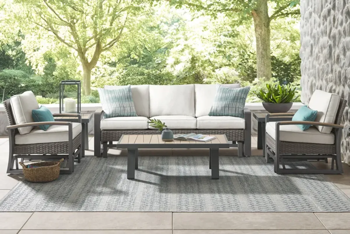 Randolph Gray 4 Pc Outdoor Glider Seating Set