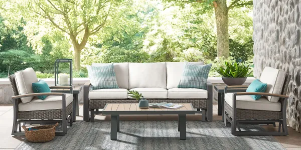Randolph Gray 4 Pc Outdoor Glider Seating Set
