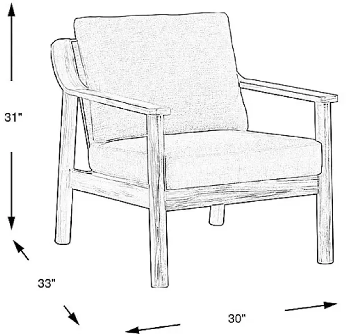 Logen Natural Outdoor Chair with Beige Cushions