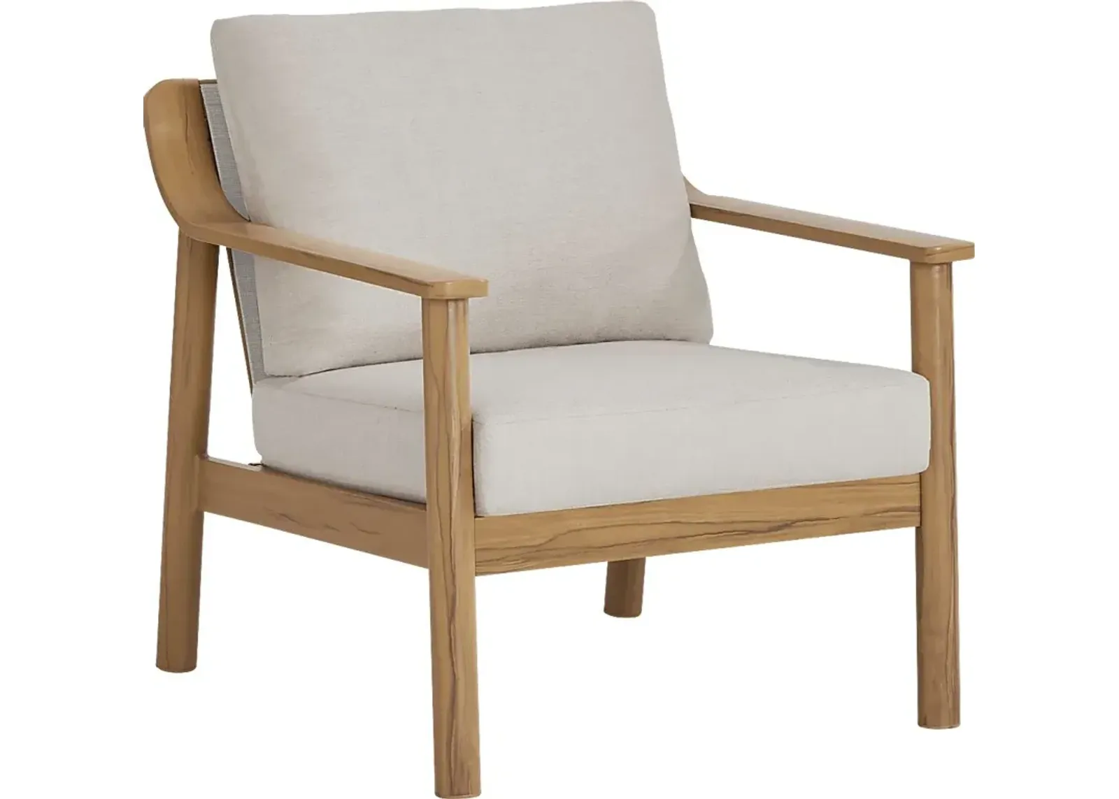 Logen Natural Outdoor Chair with Beige Cushions