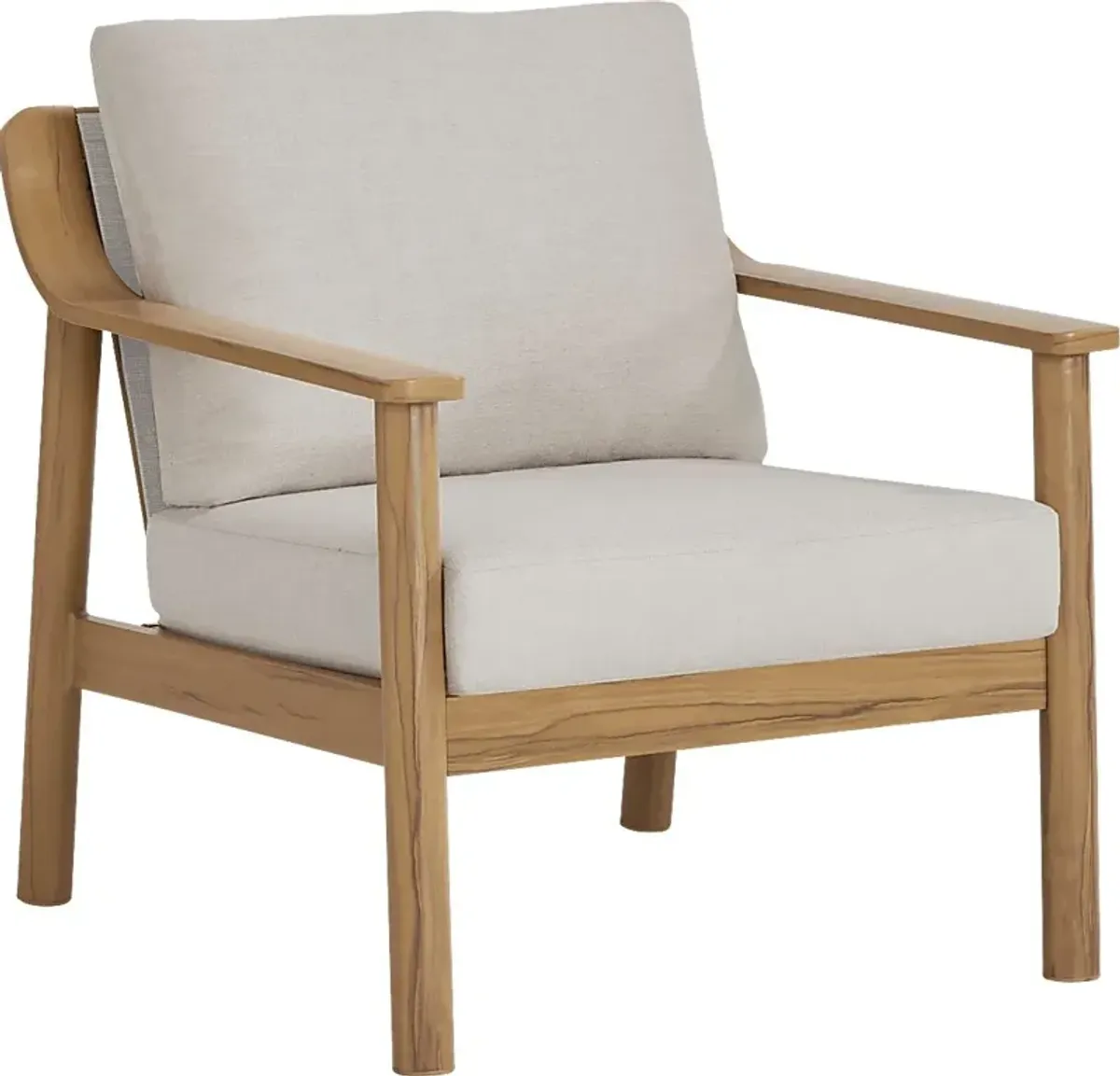 Logen Natural Outdoor Chair with Beige Cushions