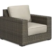 Rialto Brown Outdoor Chair with Putty Cushions