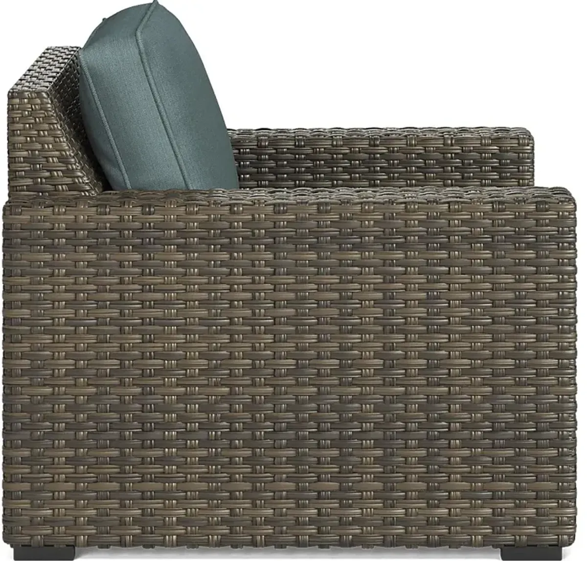 Rialto Brown Outdoor Chair with Aqua Cushions