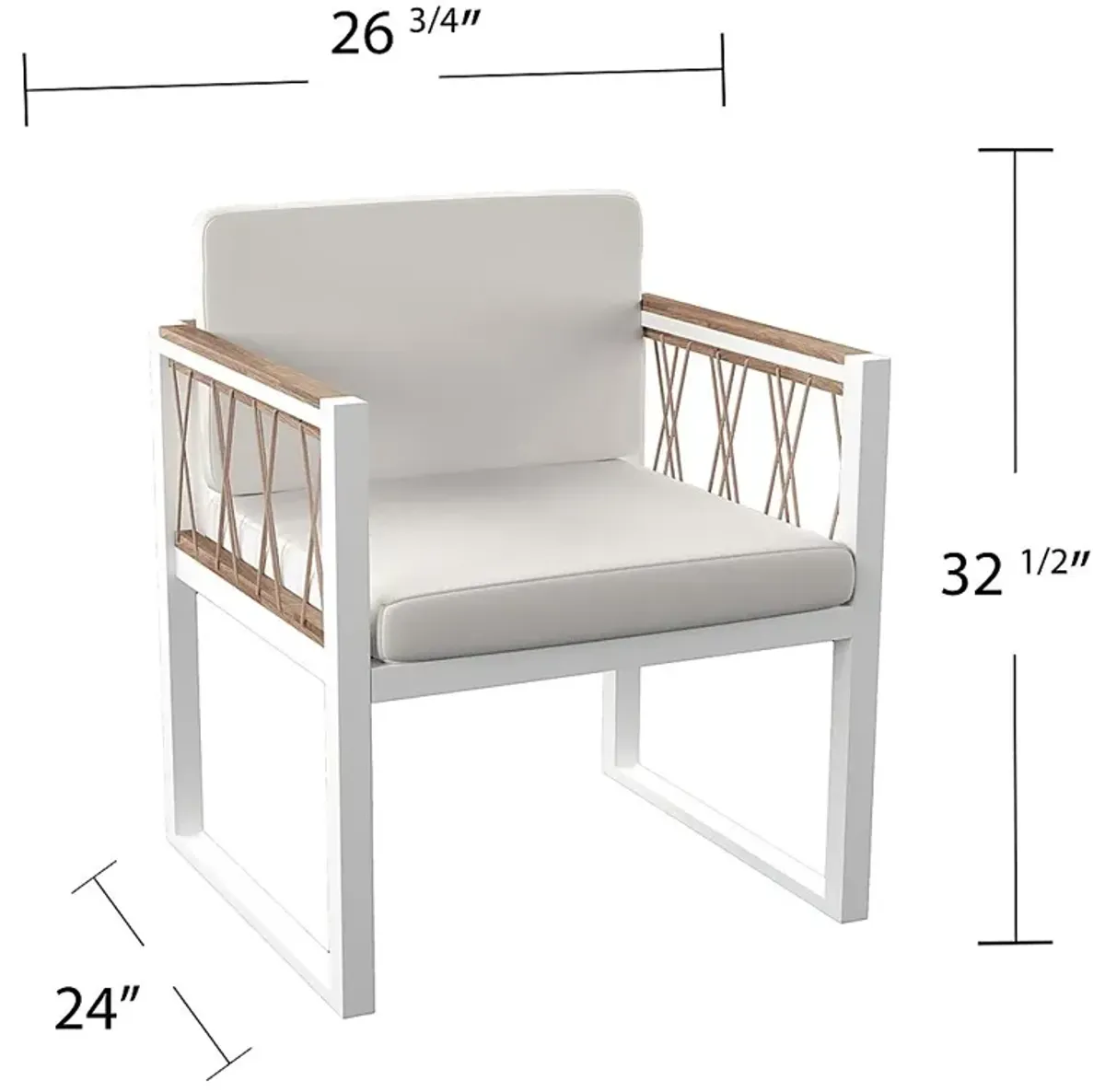 Outdoor Aldwell White Accent Chair, Set of 2