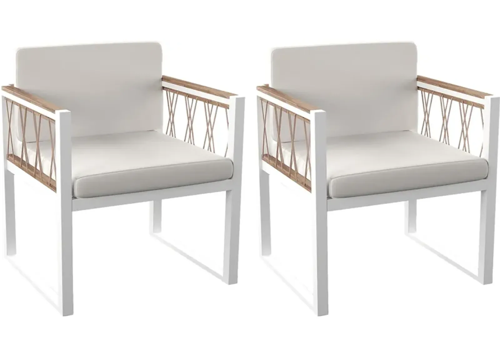 Outdoor Aldwell White Accent Chair, Set of 2