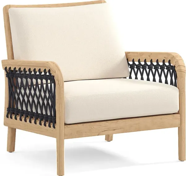 Riva Blonde Outdoor Club Chair with Flax Cushions