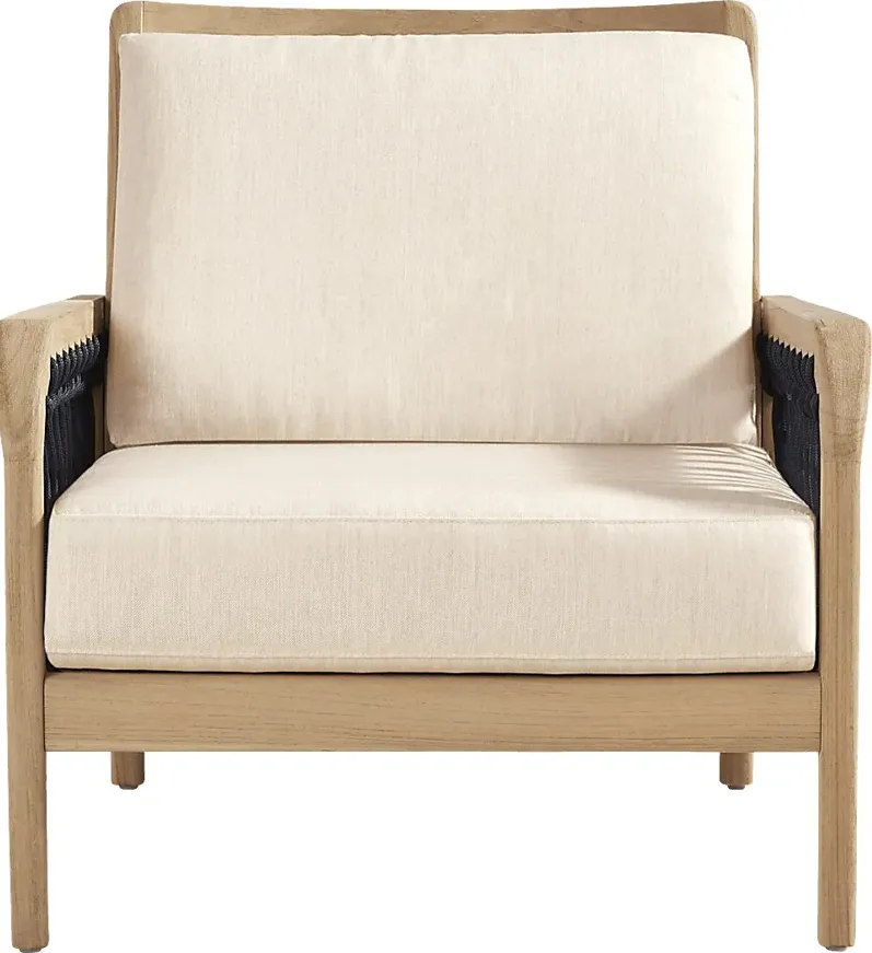 Riva Blonde Outdoor Club Chair with Flax Cushions