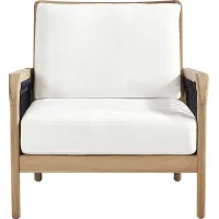 Riva Blonde Outdoor Club Chair with White Cushions