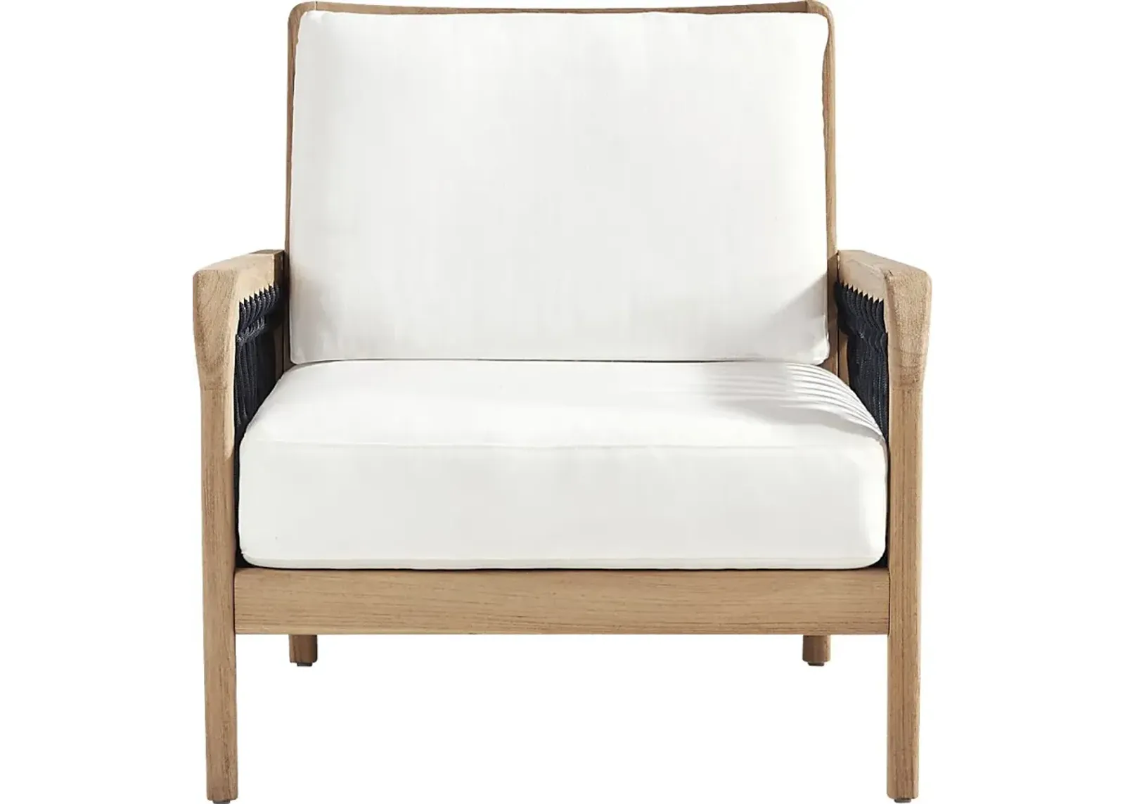 Riva Blonde Outdoor Club Chair with White Cushions