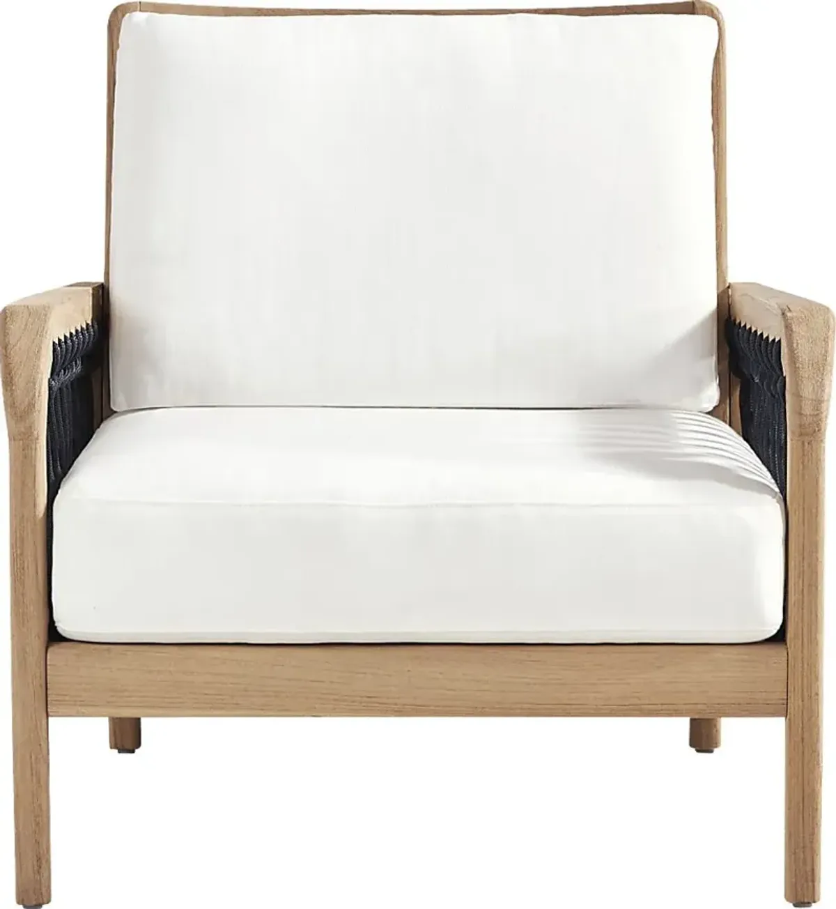 Riva Blonde Outdoor Club Chair with White Cushions