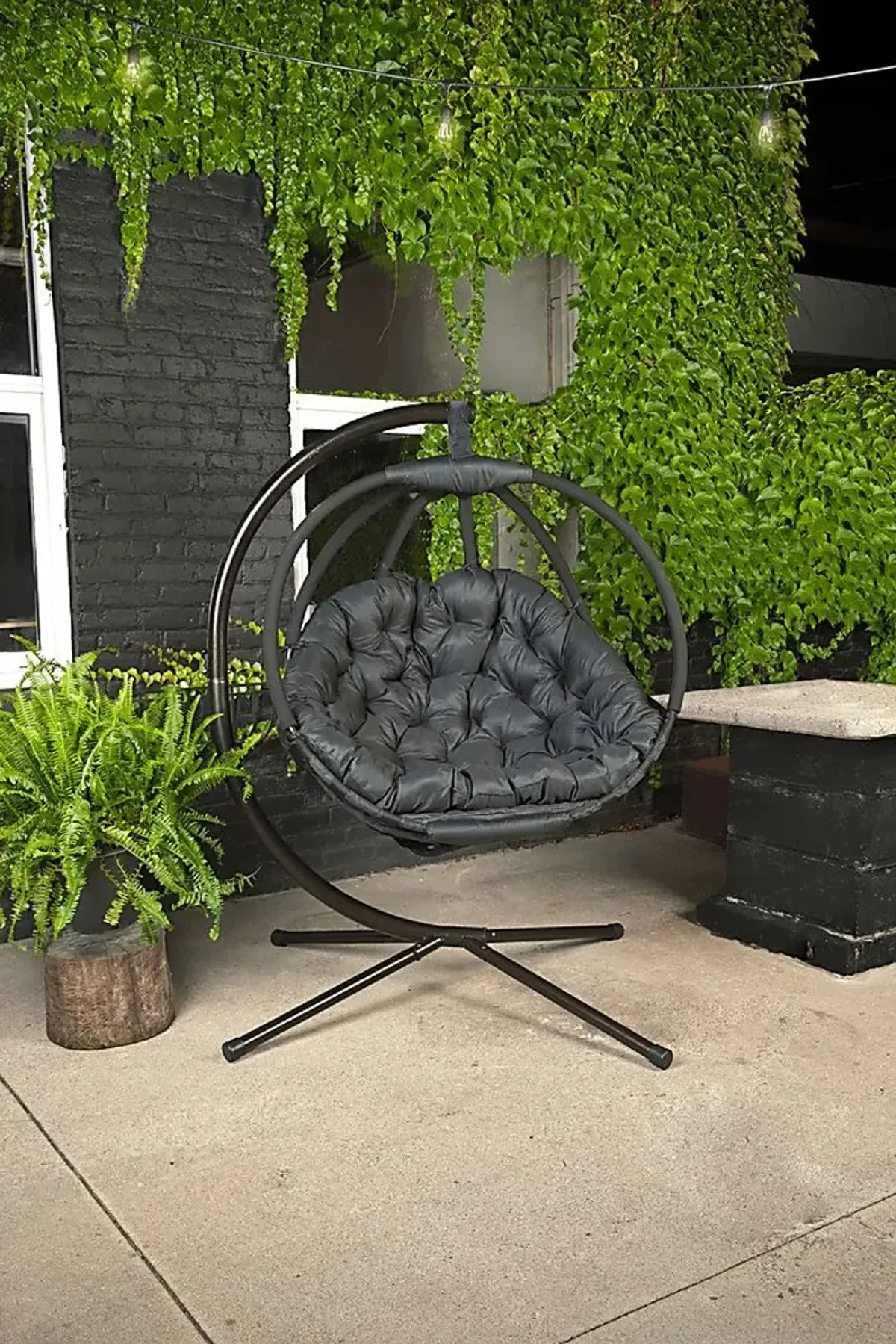 Outdoor Vanderpoel Black Hanging Chair